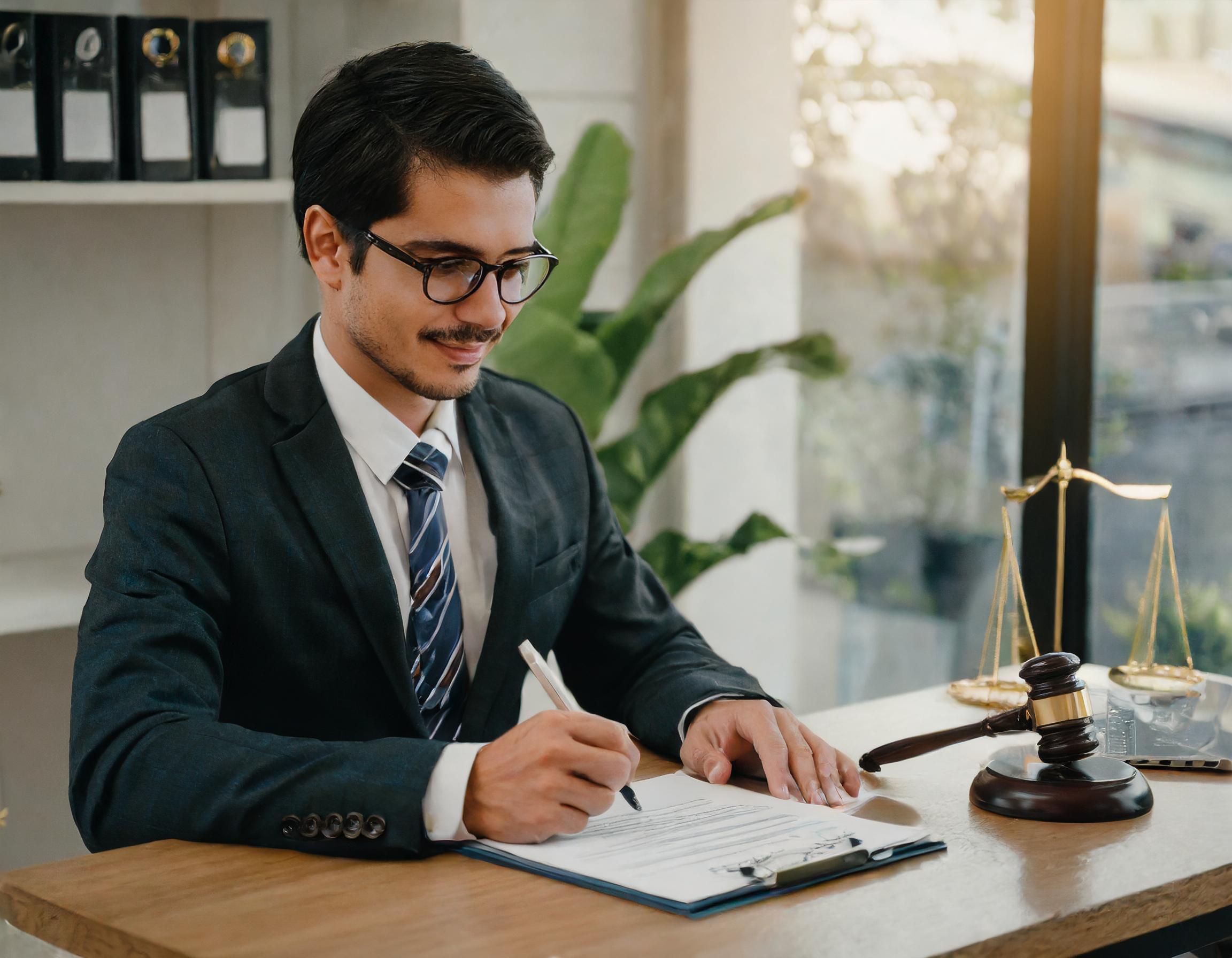 Porträt eines Mannes am Schreibtisch in einem Büro